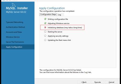 安装MySQl报Initializing database (may take a long time)