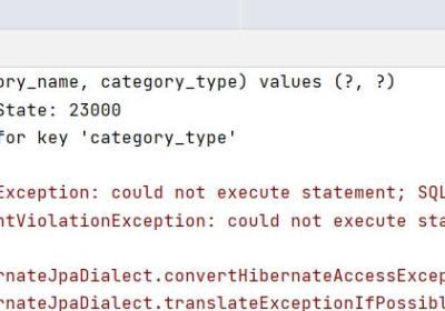 org.springframework.dao.DataIntegrityViolationException: could not execute statement； SQL [na]； con