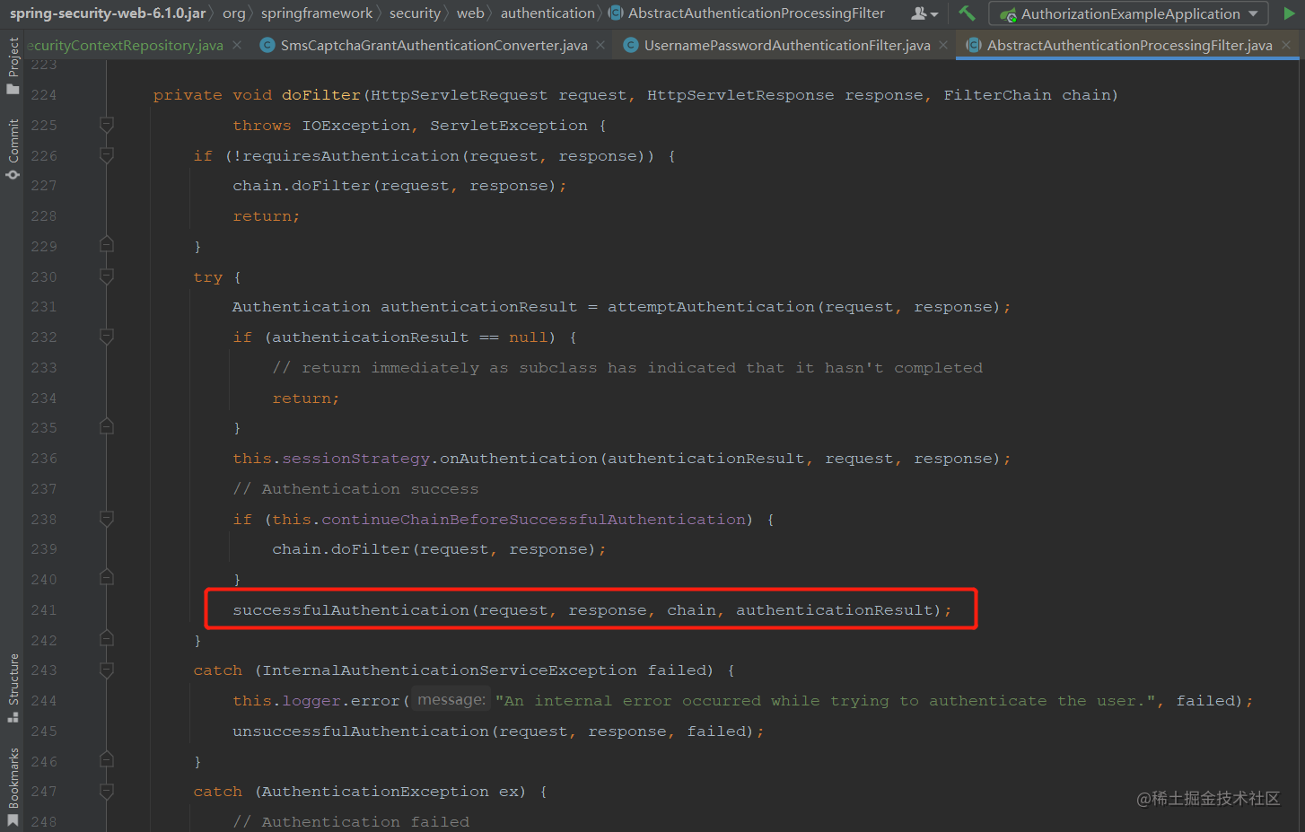 Spring Authorization Server入门 (十二) 实现授权码模式使用前后端分离的登录页面,AbstractAuthenticationProcessingFilter认证逻辑,第10张