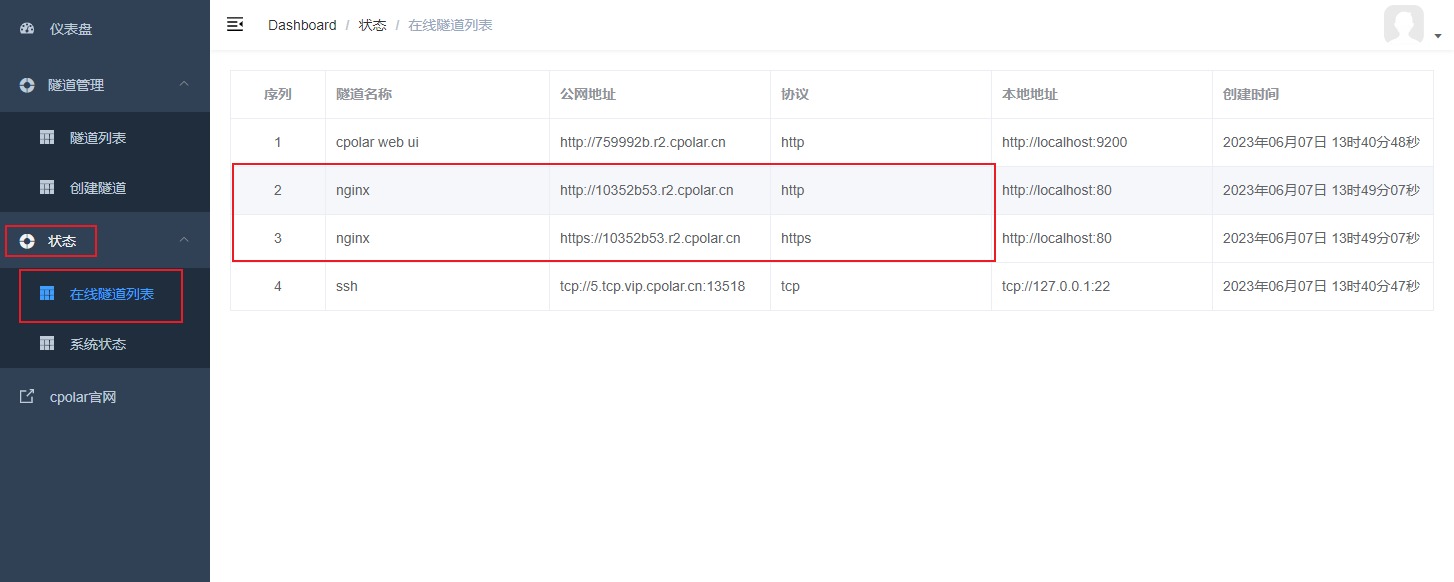树莓派上使用Nginx通过内网穿透实现无公网IP访问内网本地站点,在这里插入图片描述,第5张