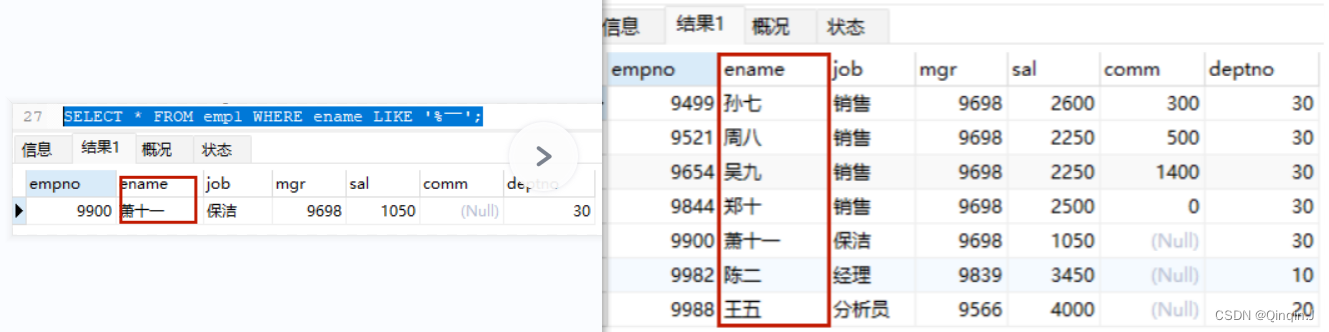 MySQL学习总结（查询所有字段、查询指定字段、查询去重数据、条件查询）,第14张