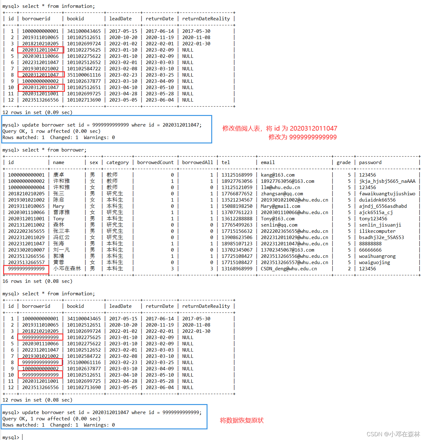 【数据库——MySQL（实战项目1）】（2）图书借阅系统——数据库测试、视图以及存储过程,在这里插入图片描述,第4张