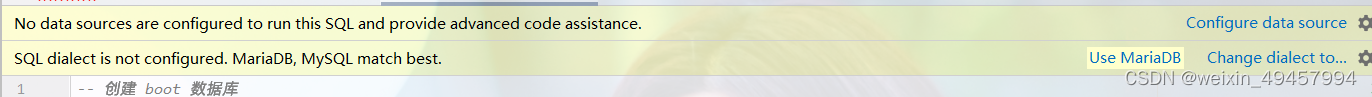 No data source are configured to run this SQL and provide advanced code assistance.,在这里插入图片描述,第1张