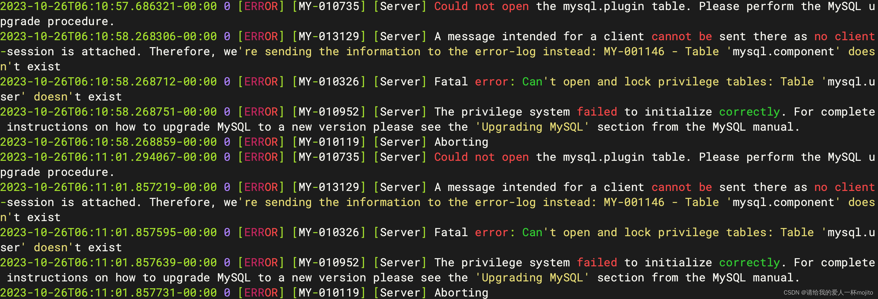 MySQL初始化之后启动报错(mysqld: Table ‘mysql.plugin‘ doesn‘t exist）,在这里插入图片描述,第1张