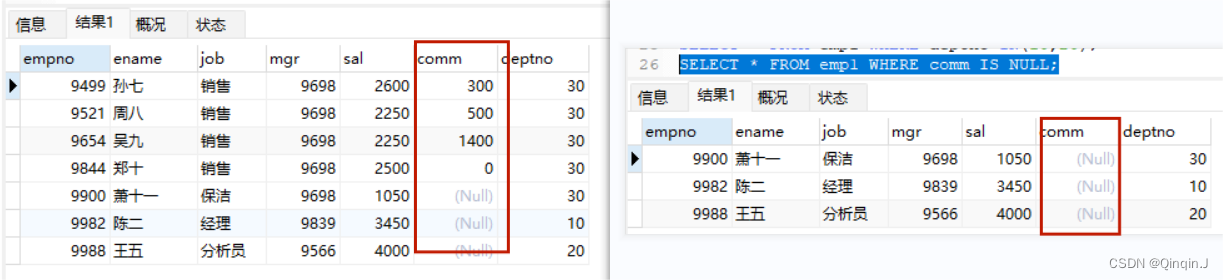 MySQL学习总结（查询所有字段、查询指定字段、查询去重数据、条件查询）,第13张